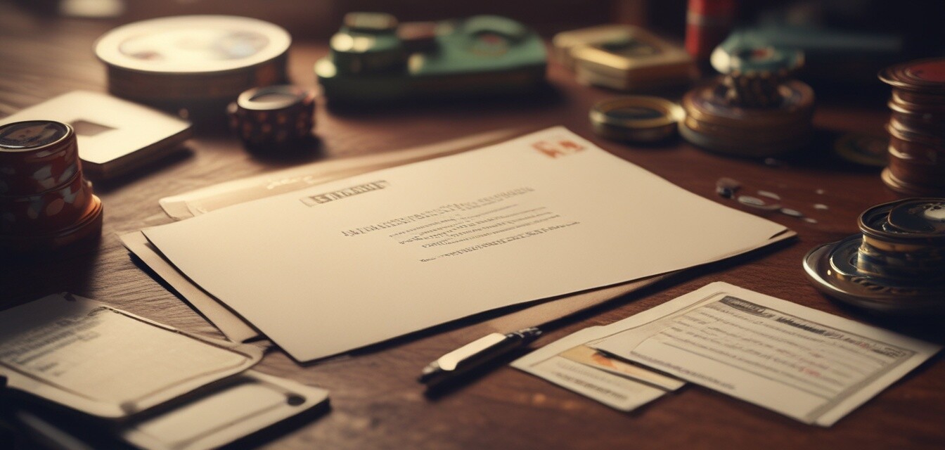 A well-organized desk with a letter and mailing tools.