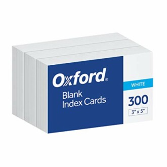 Oxford 3x5 Blank Ruled Index Card, 300 Count, White