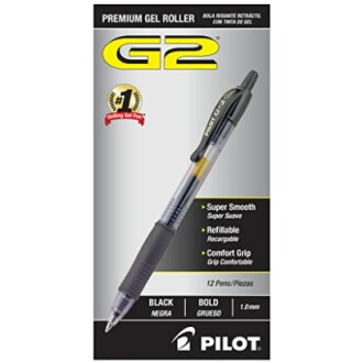 Pilot G2 Black Premium Gel Pens