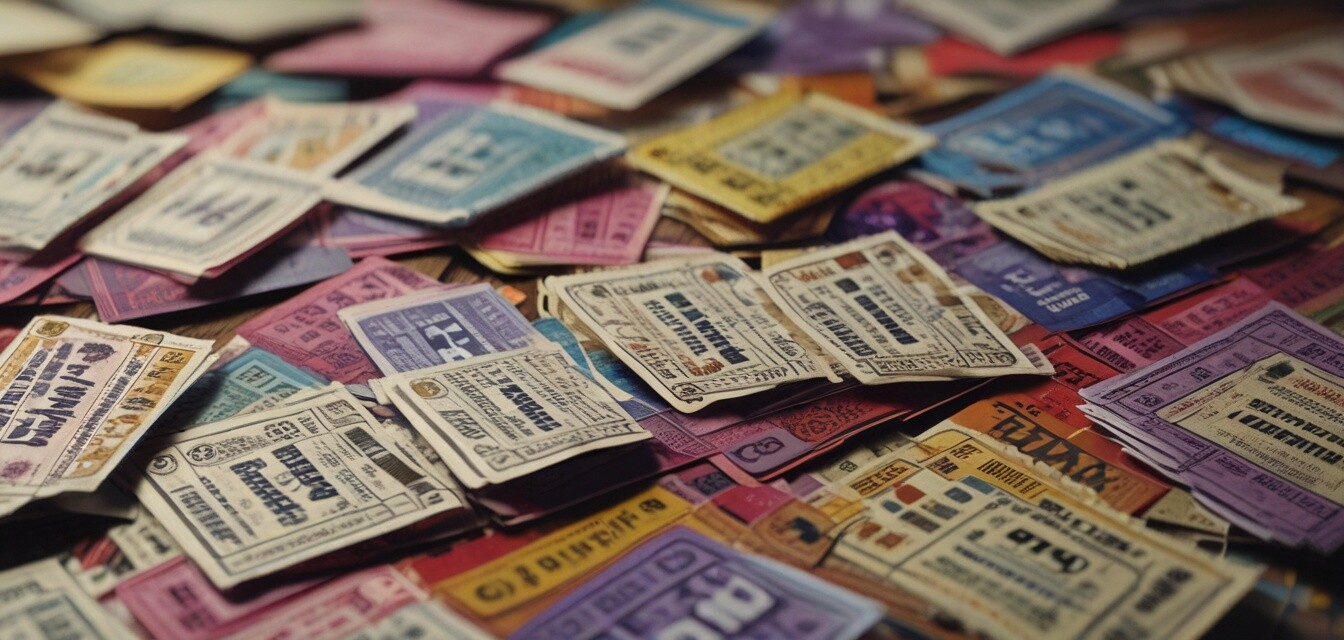 Colorful lottery tickets related to sweepstakes.